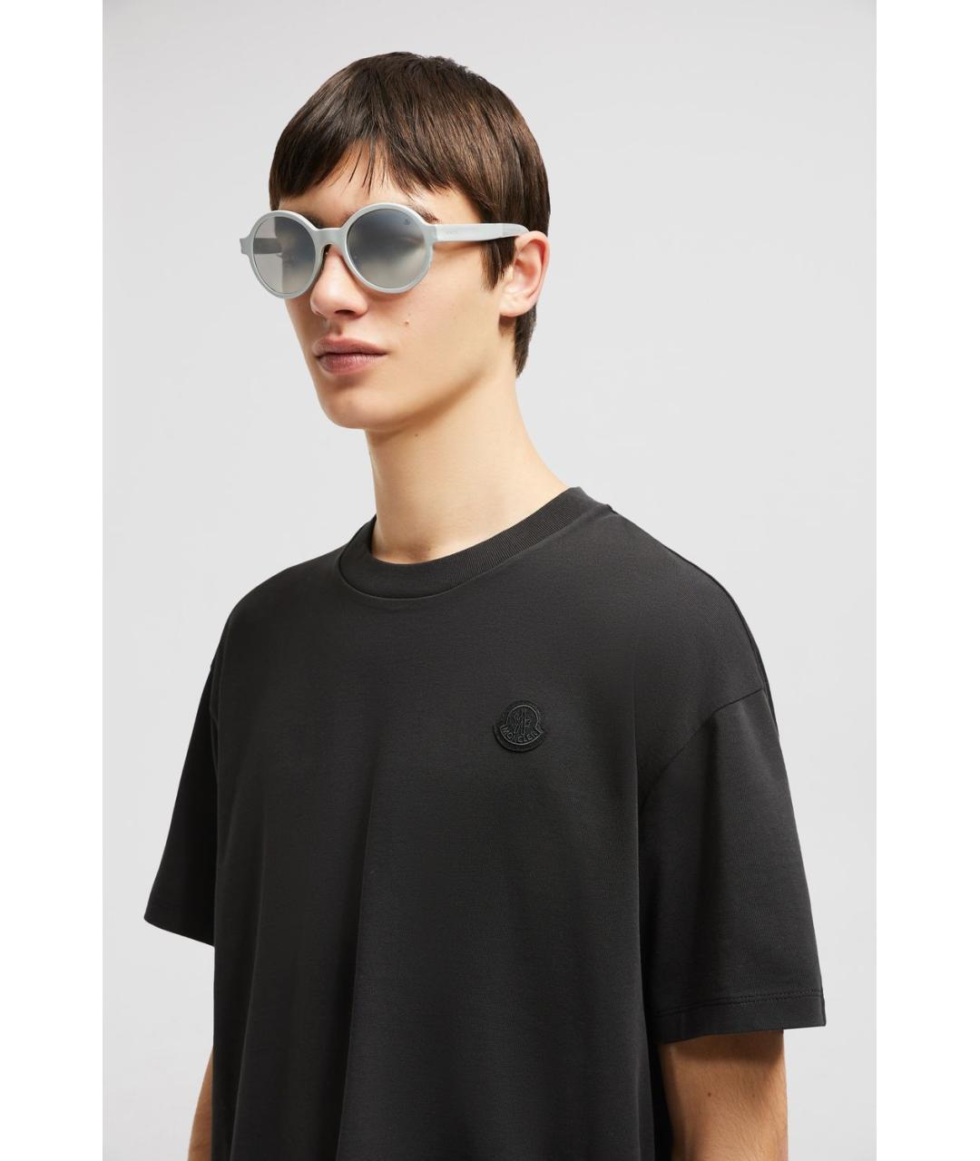 MONCLER Черная хлопковая футболка, фото 4