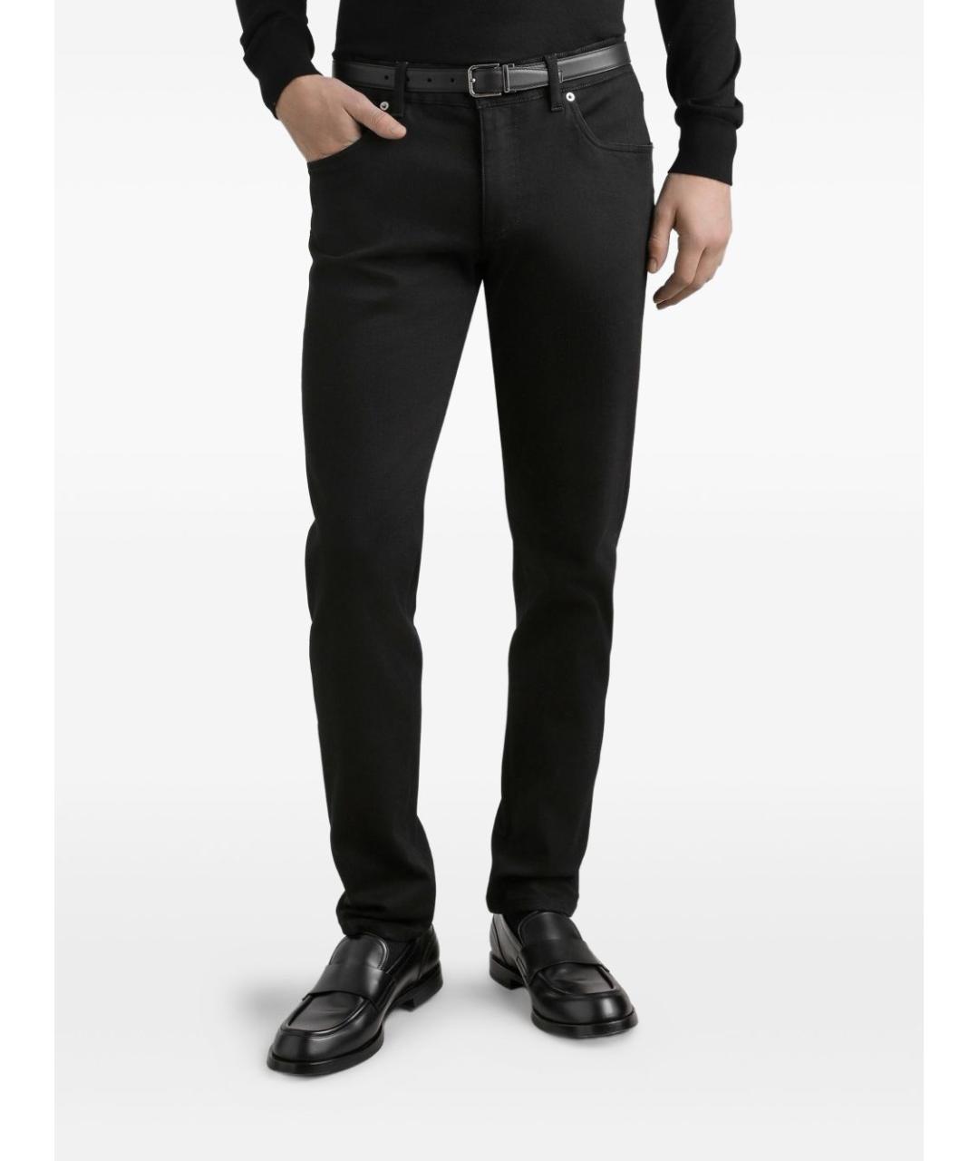 DOLCE&GABBANA Черные хлопковые повседневные брюки, фото 2