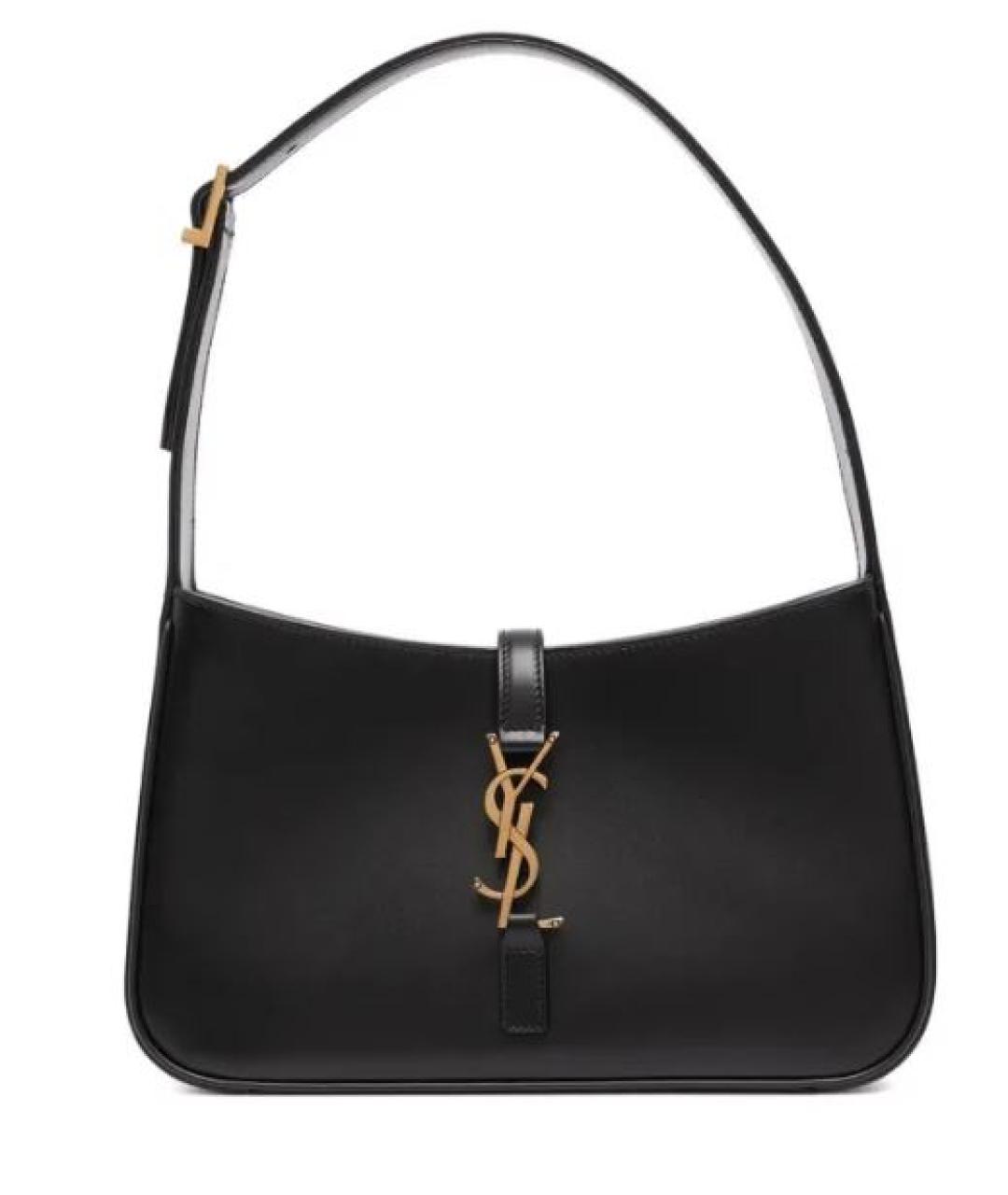 SAINT LAURENT Черная кожаная сумка с короткими ручками, фото 1