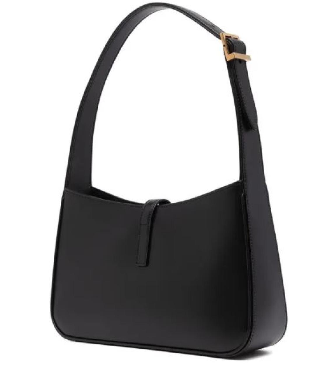 SAINT LAURENT Черная кожаная сумка с короткими ручками, фото 2