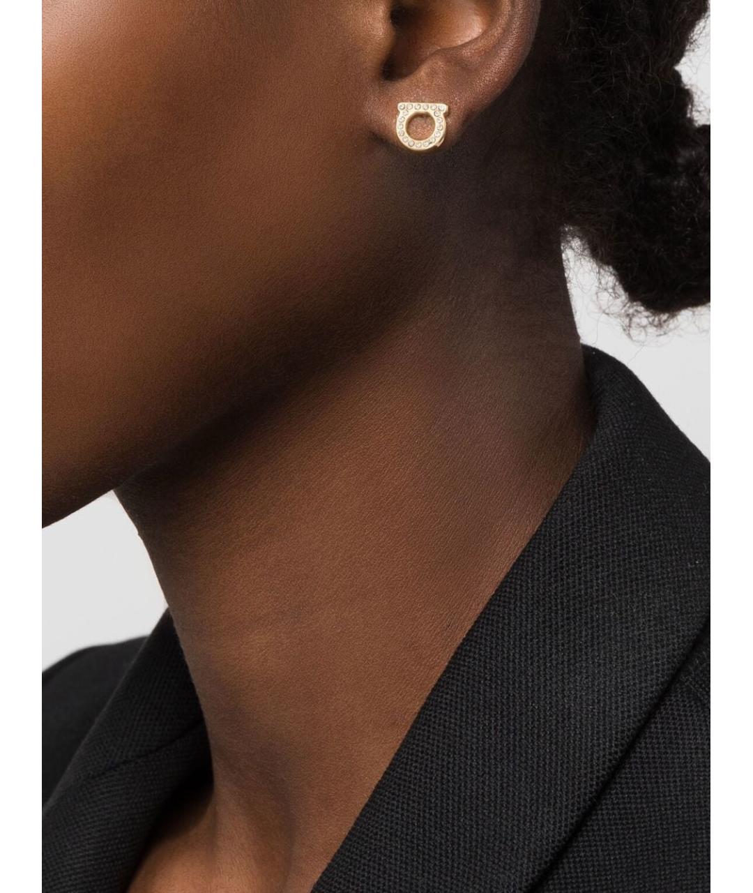 FERRAGAMO Золотые металлические серьги, фото 2