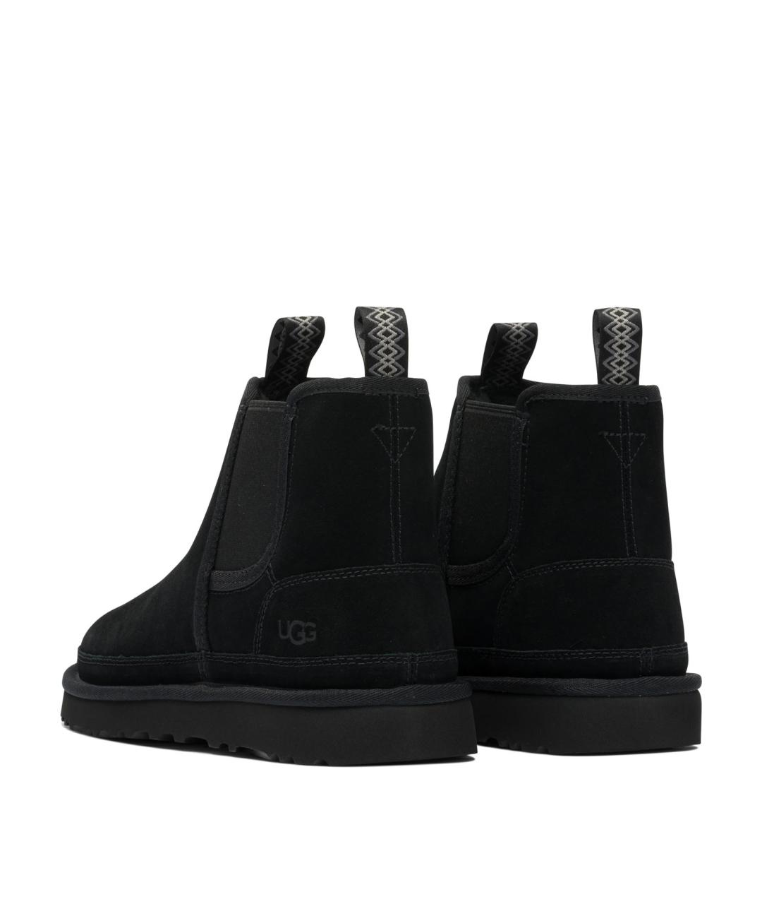 UGG AUSTRALIA Черные кожаные низкие ботинки, фото 4