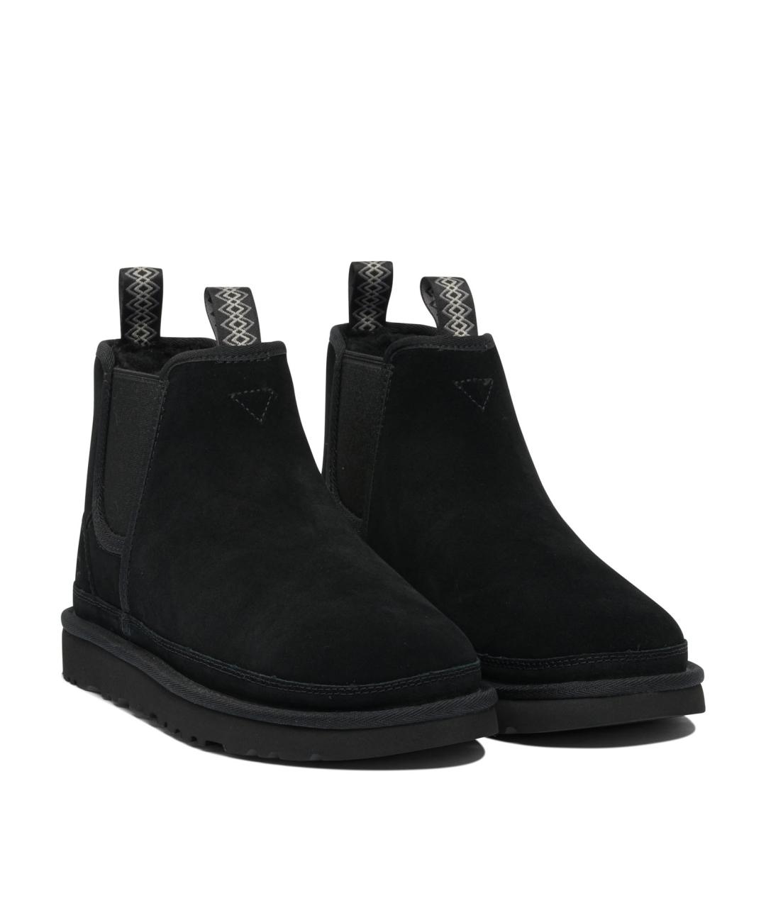 UGG AUSTRALIA Черные кожаные низкие ботинки, фото 2