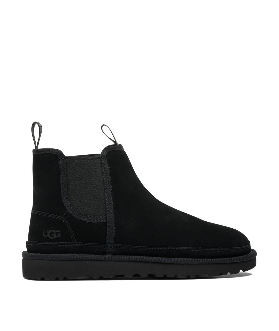 UGG AUSTRALIA Черные кожаные низкие ботинки, фото 1