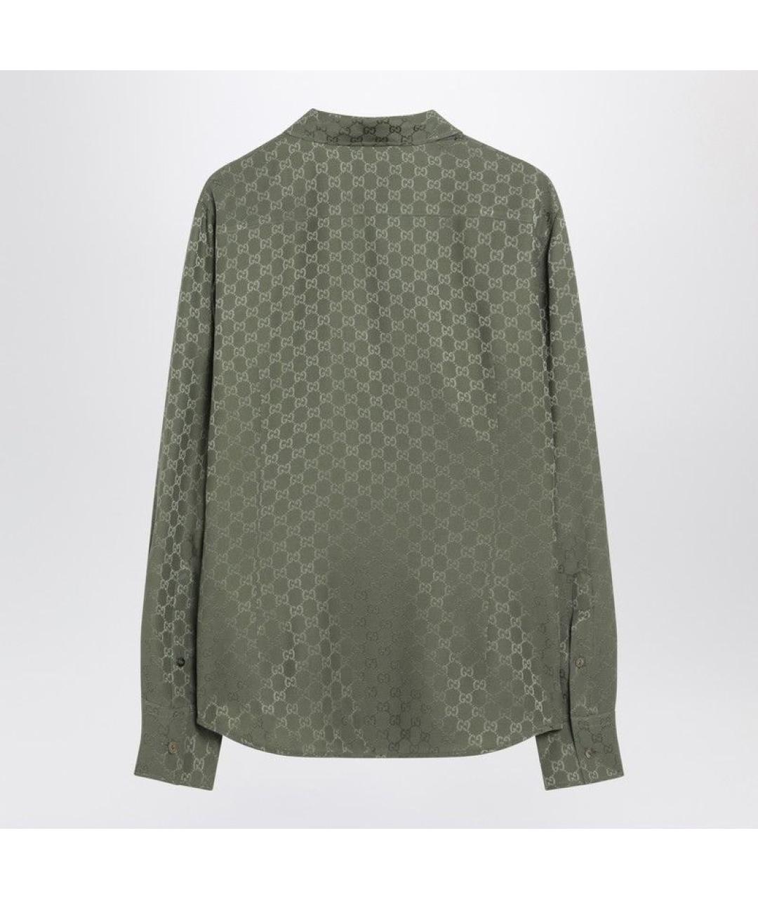 GUCCI Зеленая шелковая блузы, фото 2