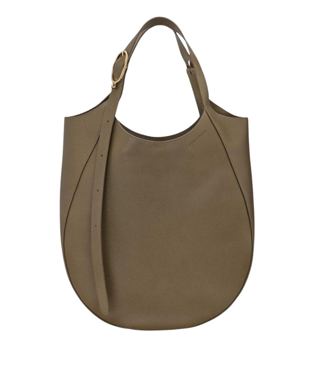 LONGCHAMP Зеленая кожаная сумка тоут, фото 1