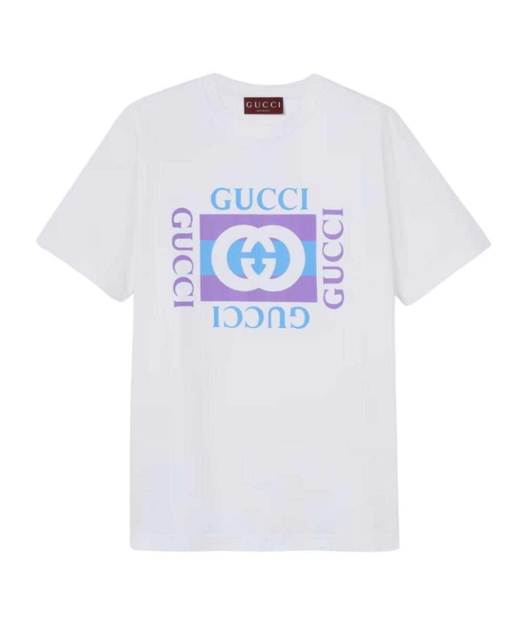 GUCCI Белая хлопковая футболка, фото 1