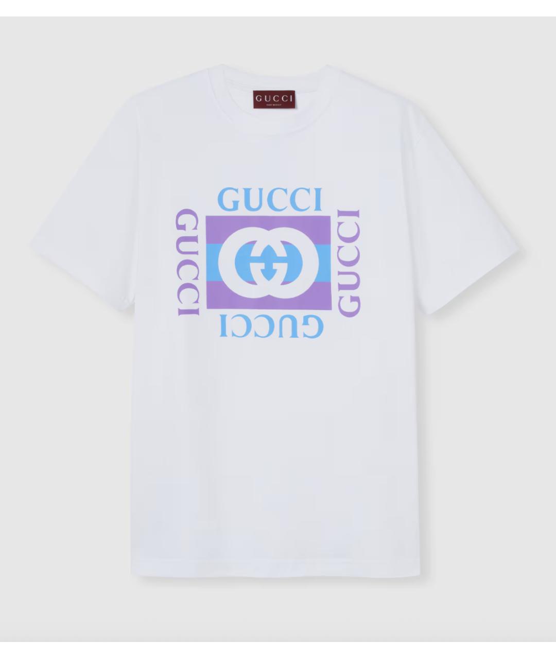 GUCCI Белая хлопковая футболка, фото 5
