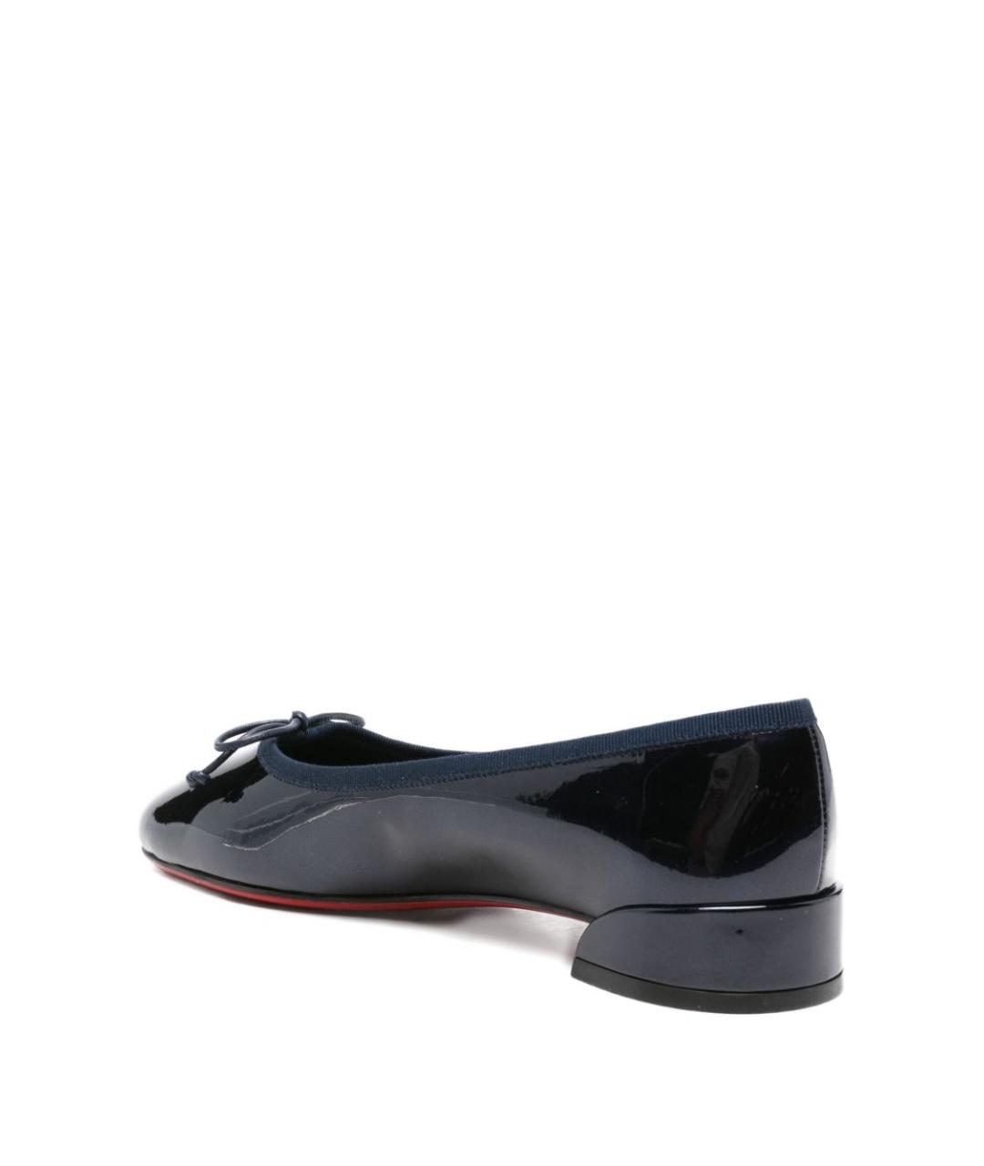 CHRISTIAN LOUBOUTIN Темно-синие балетки из лакированной кожи, фото 4