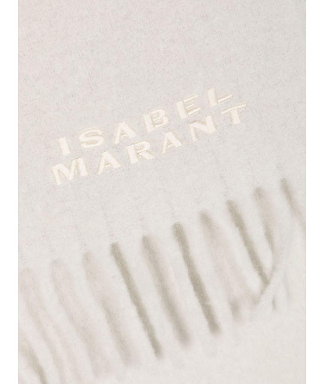ISABEL MARANT Бежевый шерстяной шарф, фото 3