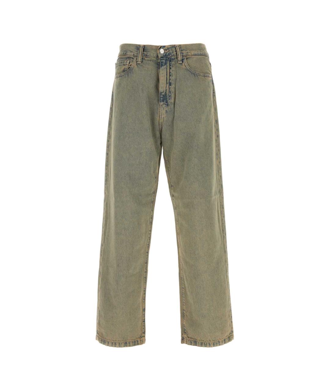 CARHARTT WIP Зеленые хлопковые прямые джинсы, фото 1