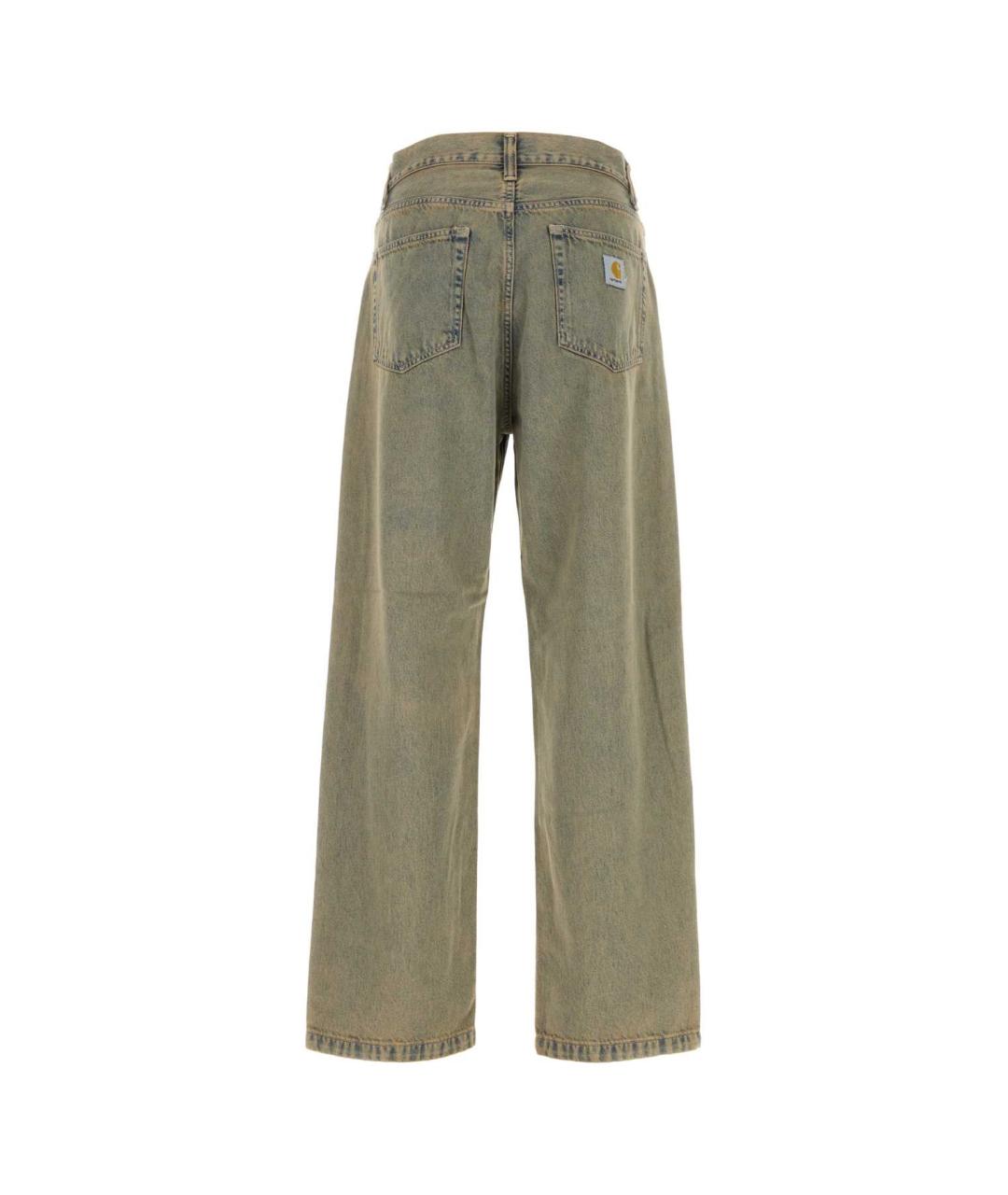 CARHARTT WIP Зеленые хлопковые прямые джинсы, фото 2