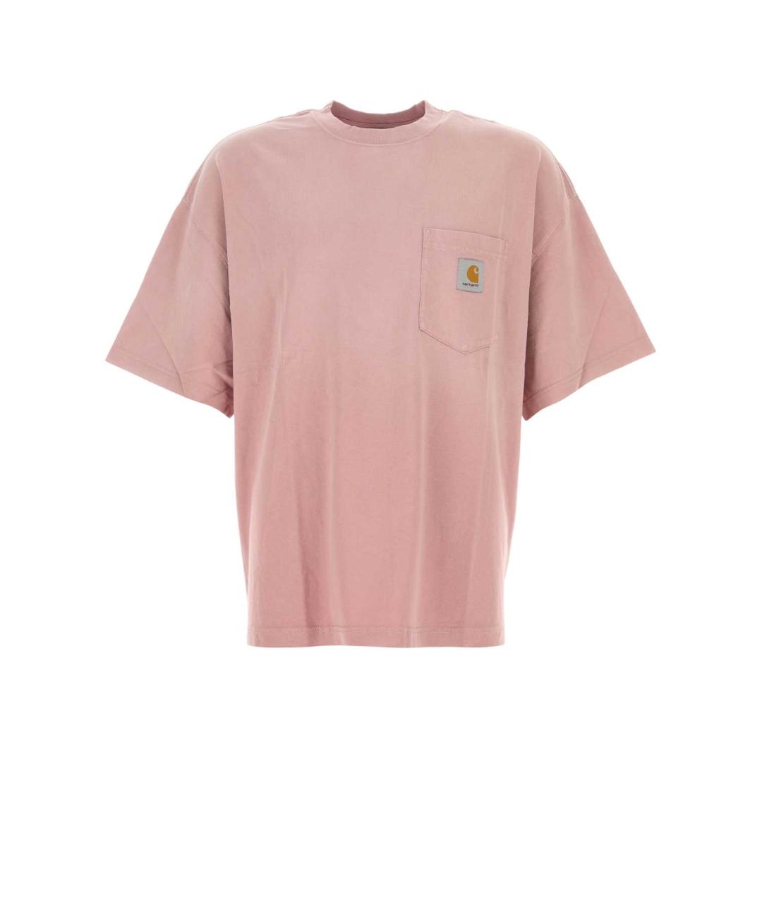 CARHARTT WIP Розовая хлопковая футболка, фото 1
