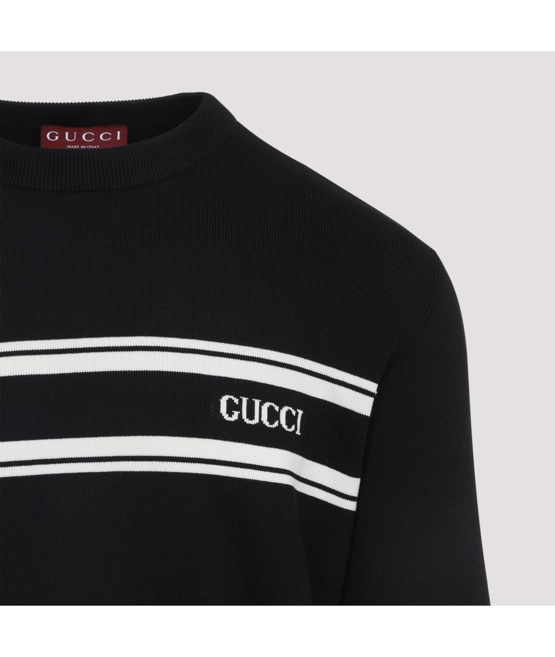 GUCCI Черный хлопковый джемпер / свитер, фото 3