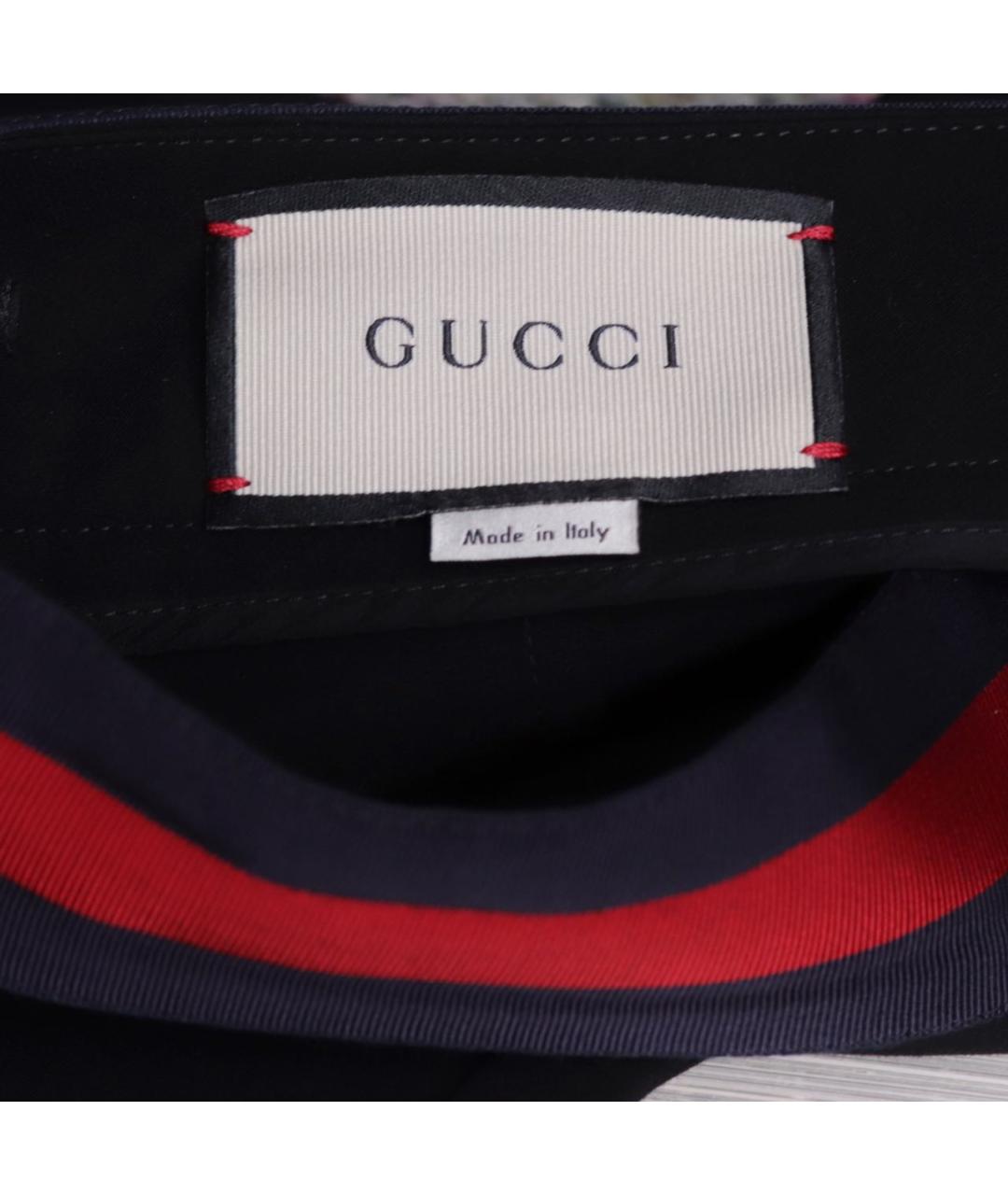 GUCCI Черные хлопко-эластановые брюки узкие, фото 3