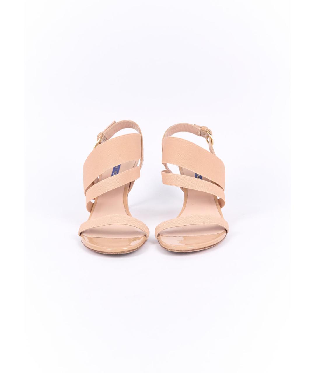 STUART WEITZMAN Бежевые текстильные босоножки, фото 3