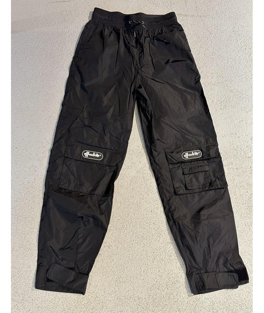 OFF-WHITE Черные брюки широкие, фото 6