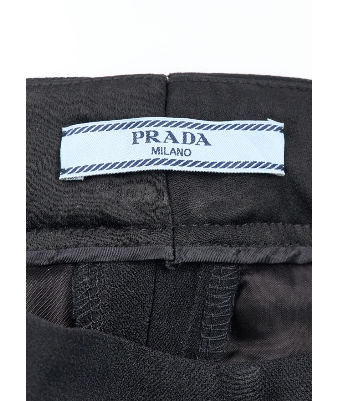 PRADA Черные ацетатные прямые брюки, фото 4