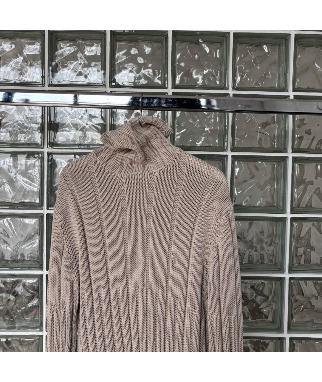 SAINT LAURENT Бежевое хлопковое повседневное платье, фото 3