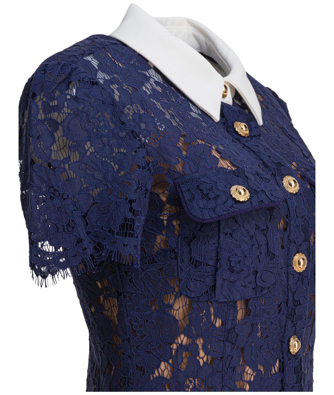 SELF-PORTRAIT Темно-синее повседневное платье, фото 4