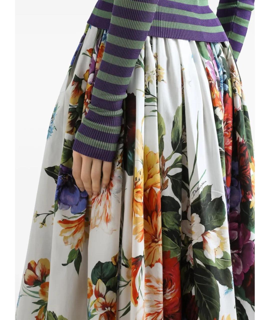 DOLCE&GABBANA Мульти хлопковая юбка миди, фото 4