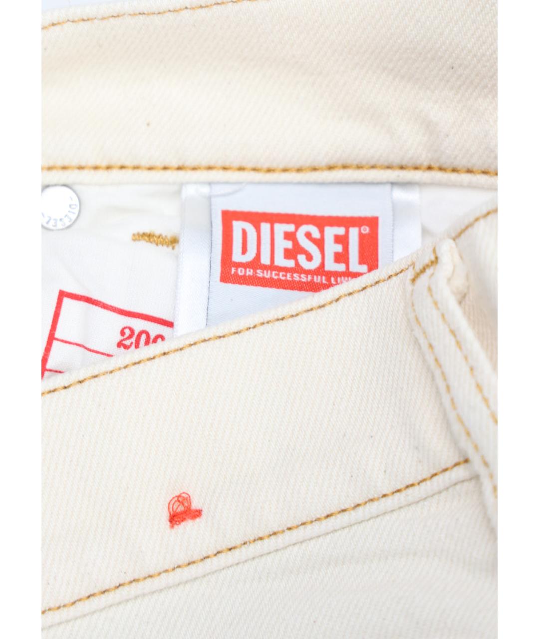 DIESEL Белые хлопко-эластановые прямые джинсы, фото 4
