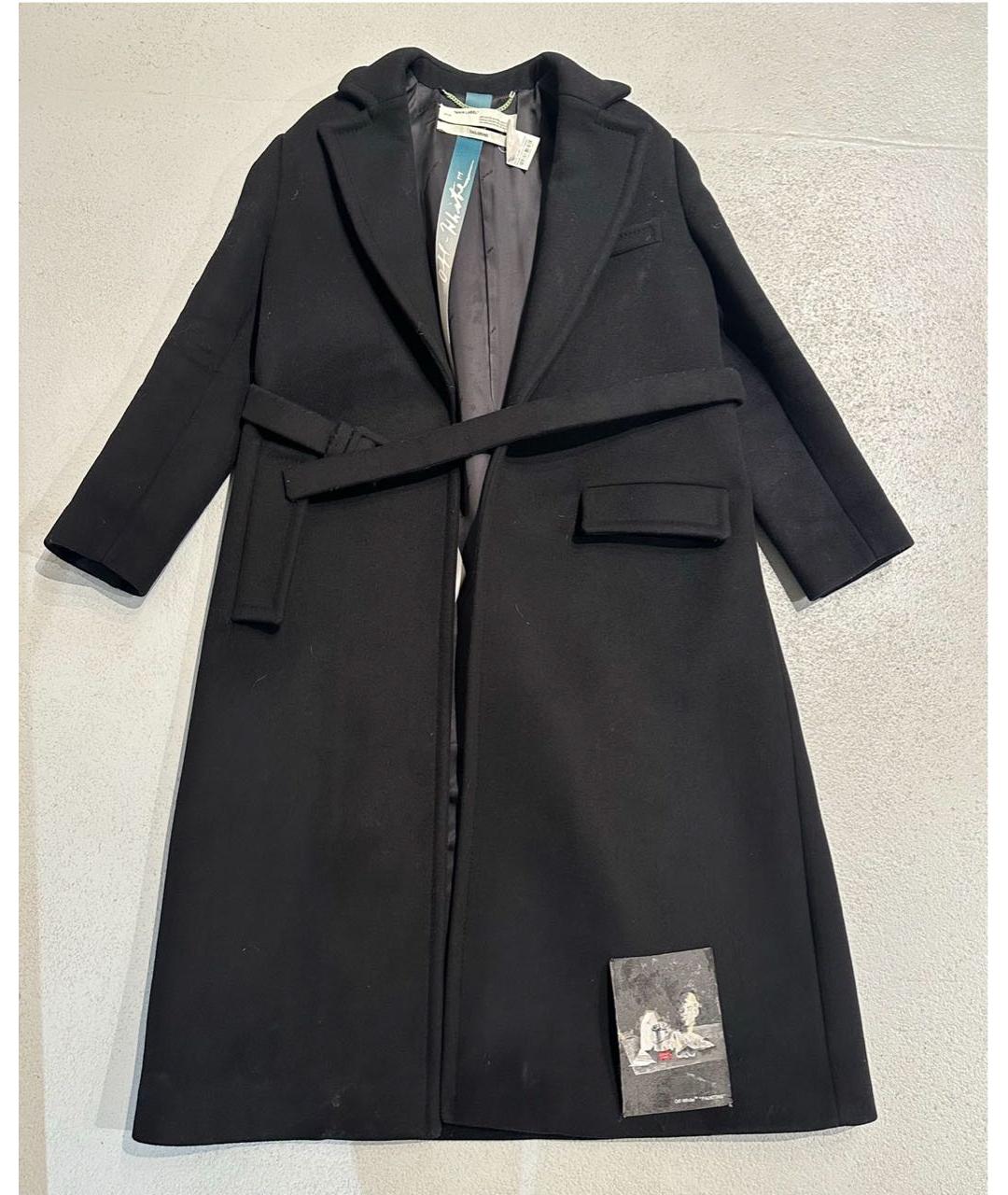 OFF-WHITE Черное пальто, фото 7