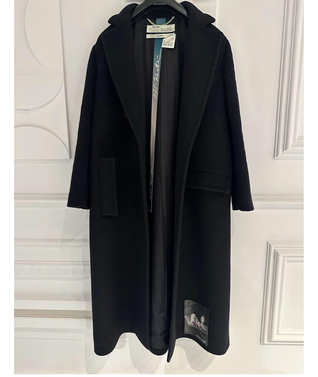 OFF-WHITE Черное пальто, фото 2
