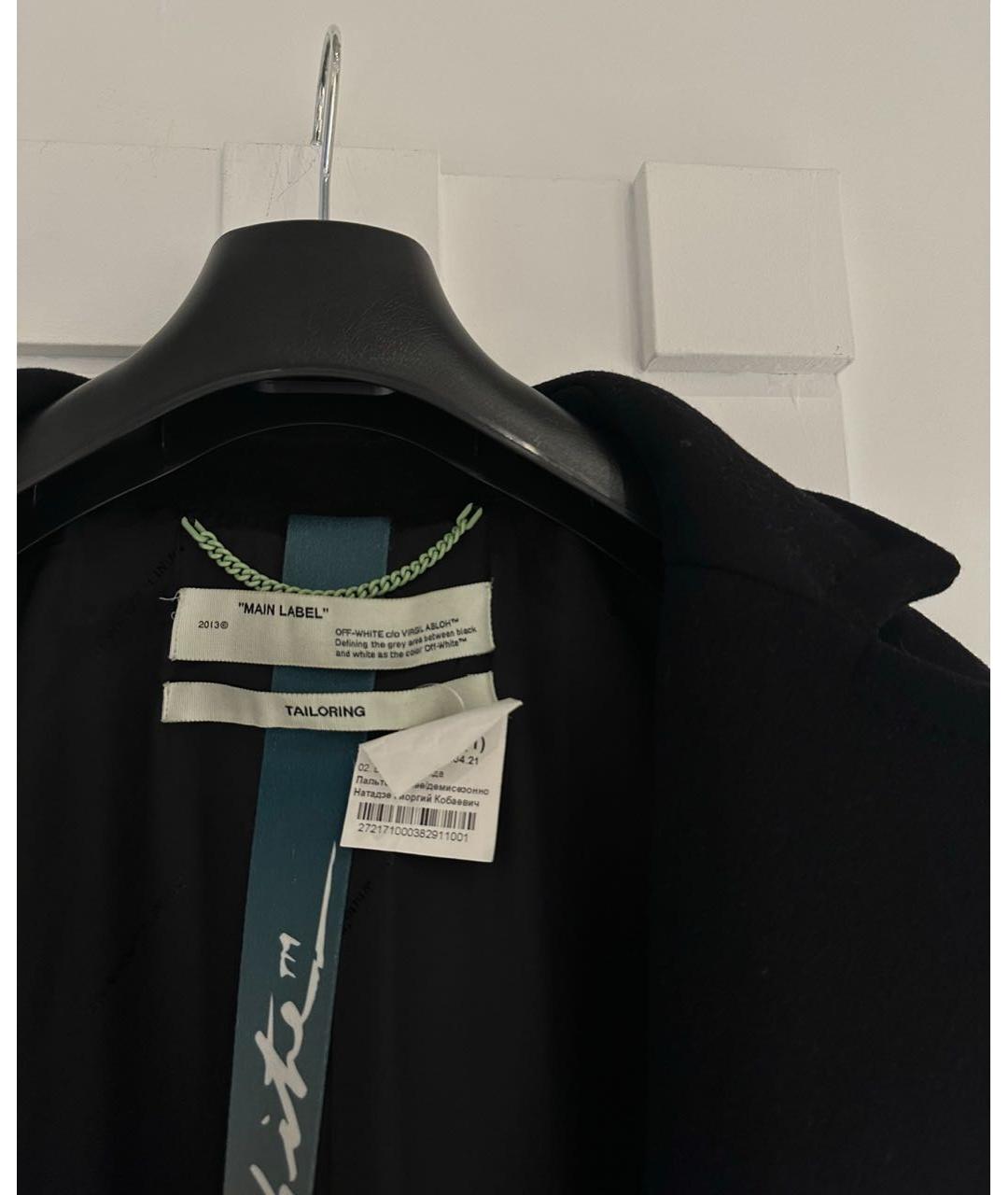 OFF-WHITE Черное пальто, фото 3