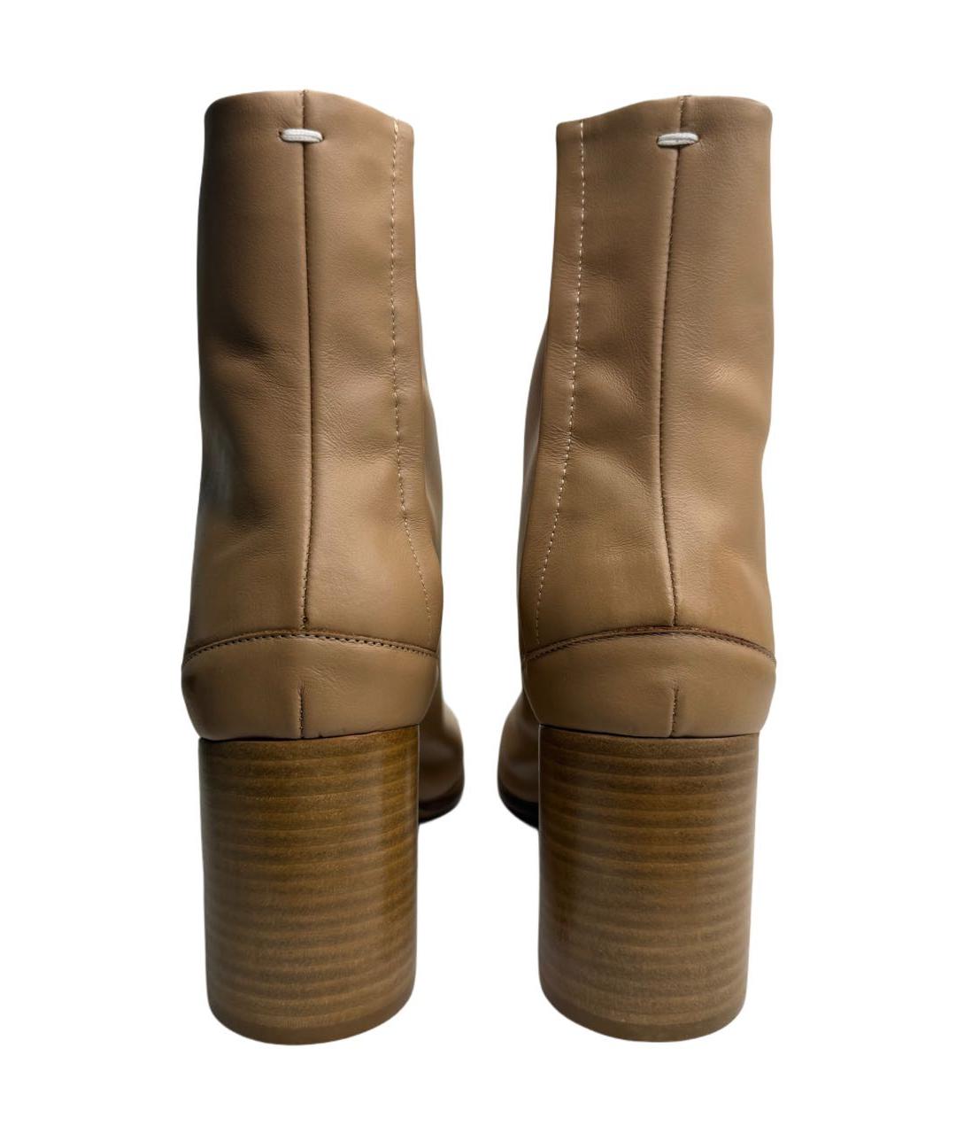 MAISON MARGIELA Бежевые кожаные ботильоны, фото 5