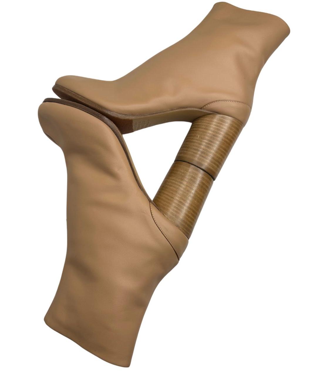 MAISON MARGIELA Бежевые кожаные ботильоны, фото 7