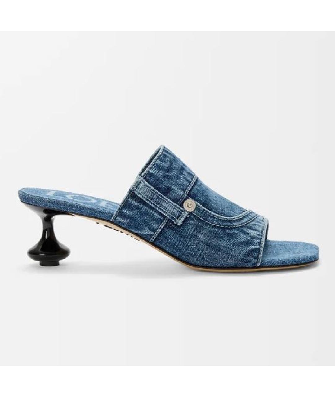 LOEWE Синие текстильные мюли, фото 6