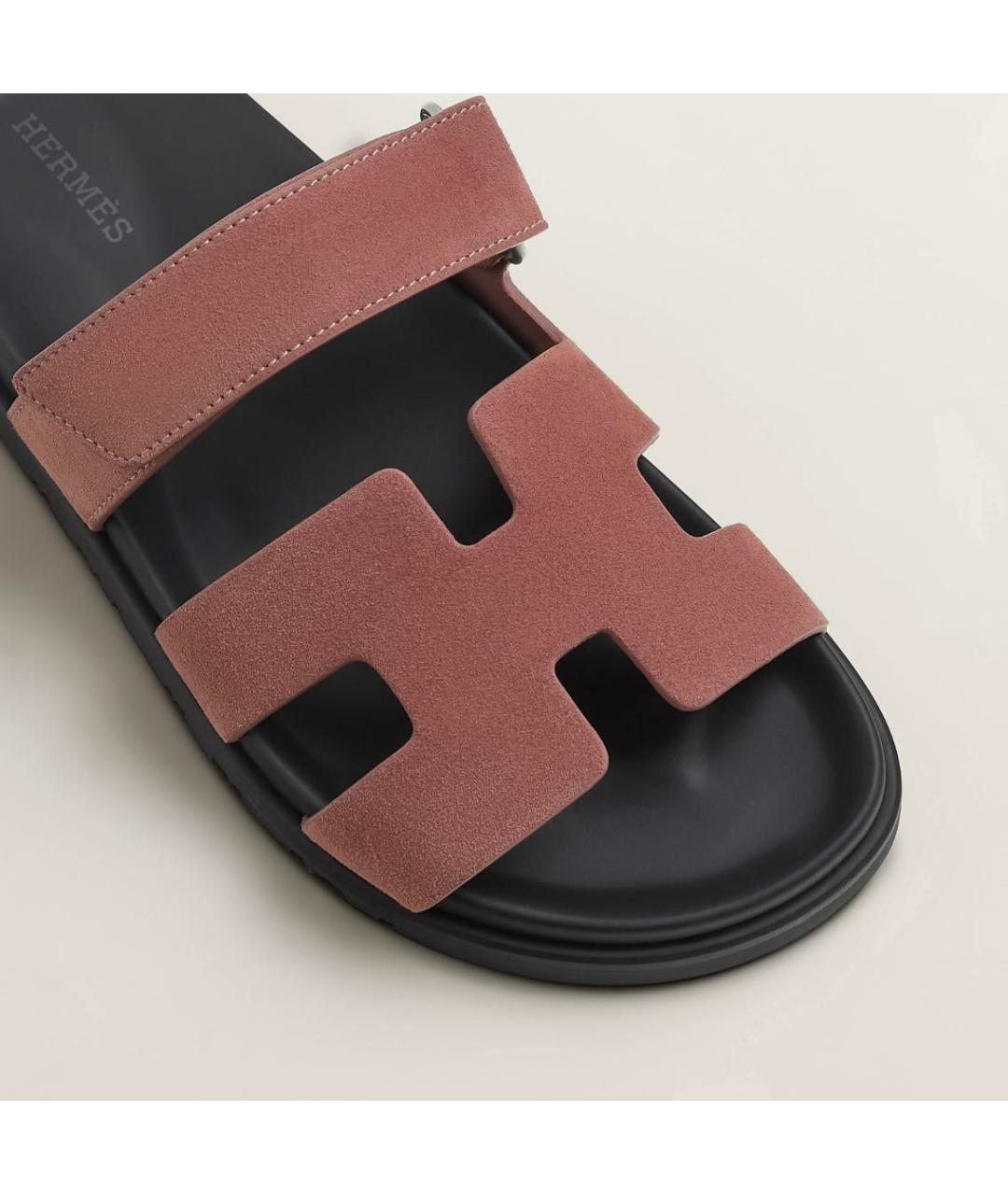 HERMES Желтые замшевые сандалии, фото 2