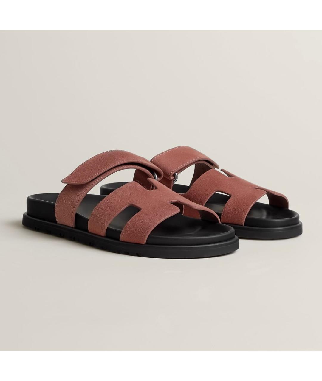 HERMES Желтые замшевые сандалии, фото 3