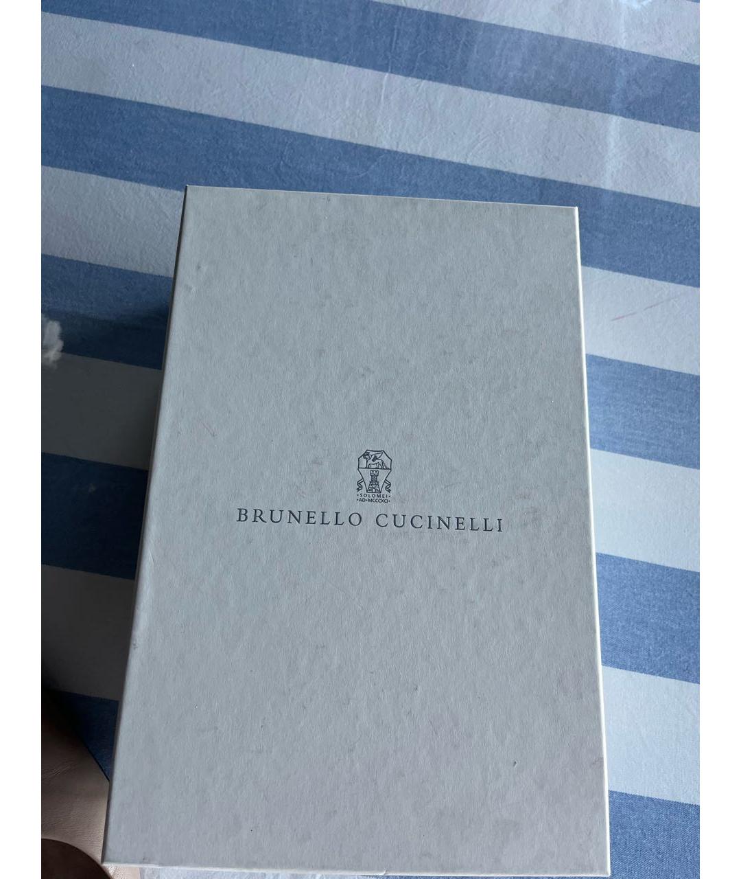 BRUNELLO CUCINELLI Бежевые кожаные мюли, фото 6