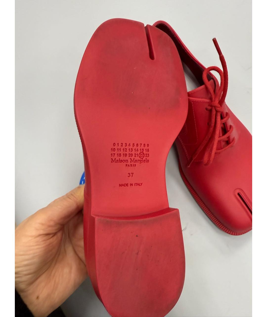 MAISON MARGIELA Красные резиновые брогги и оксфорды, фото 8