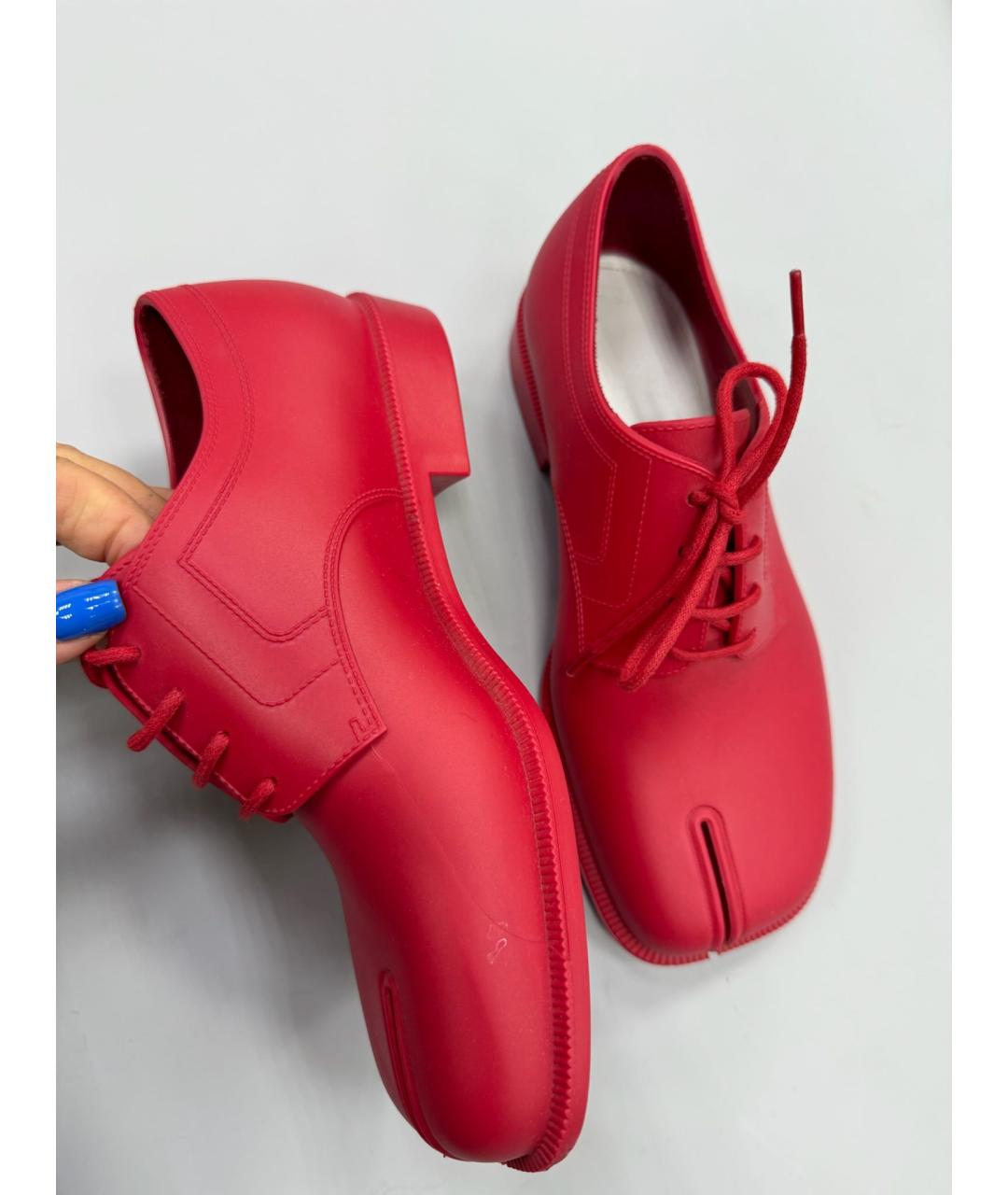 MAISON MARGIELA Красные резиновые брогги и оксфорды, фото 3