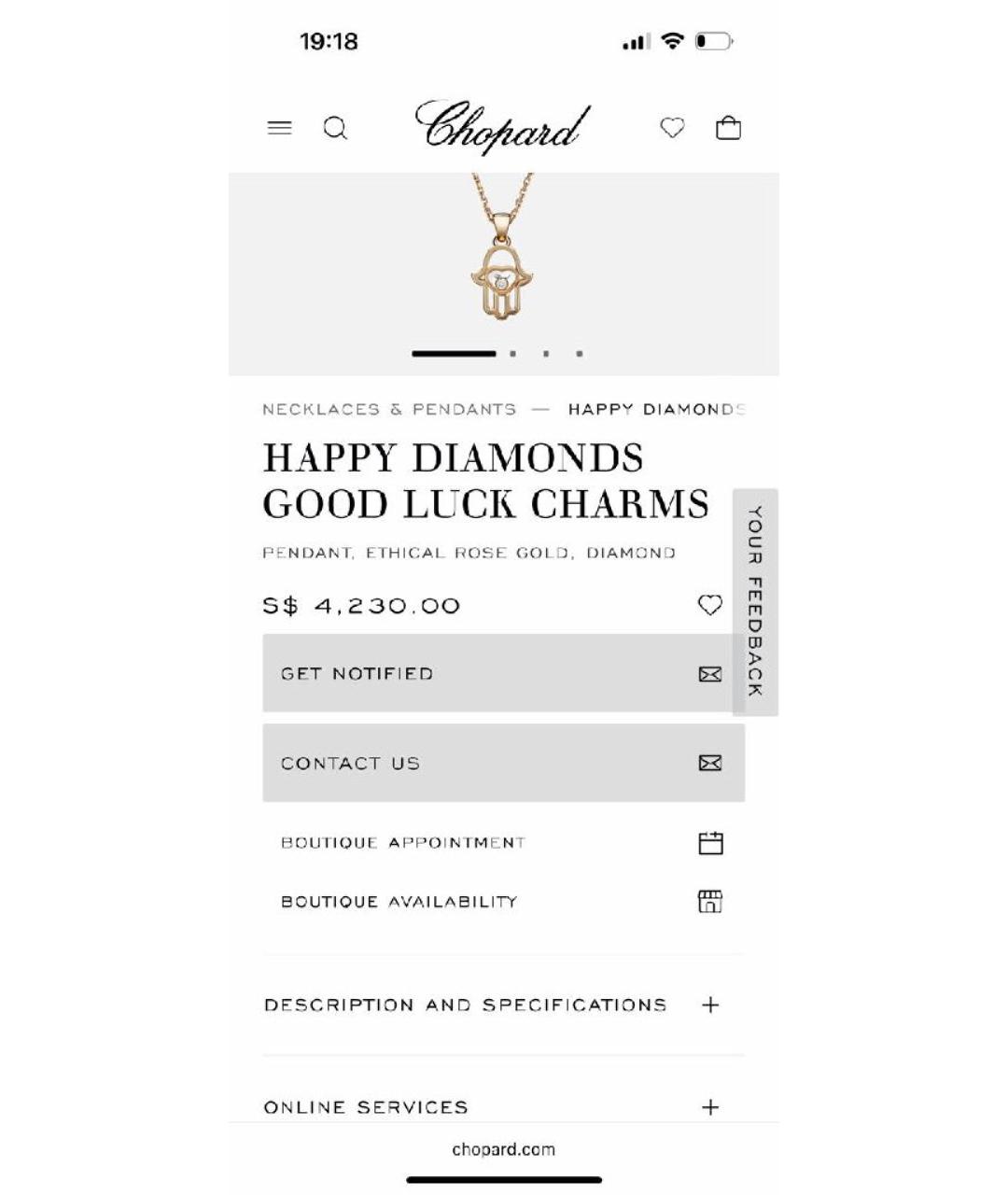CHOPARD Розовое колье из розового золота, фото 5
