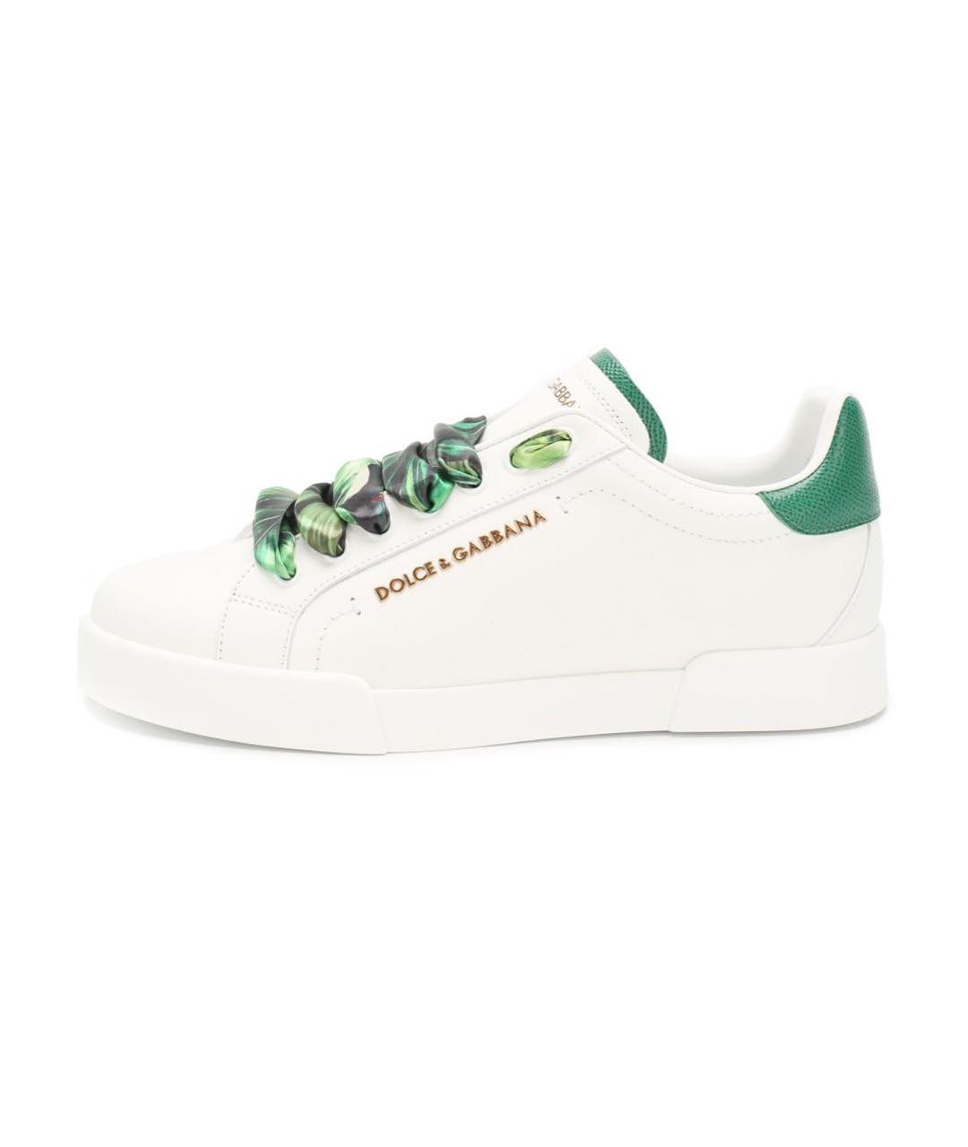 DOLCE&GABBANA Белые кожаные кеды, фото 7