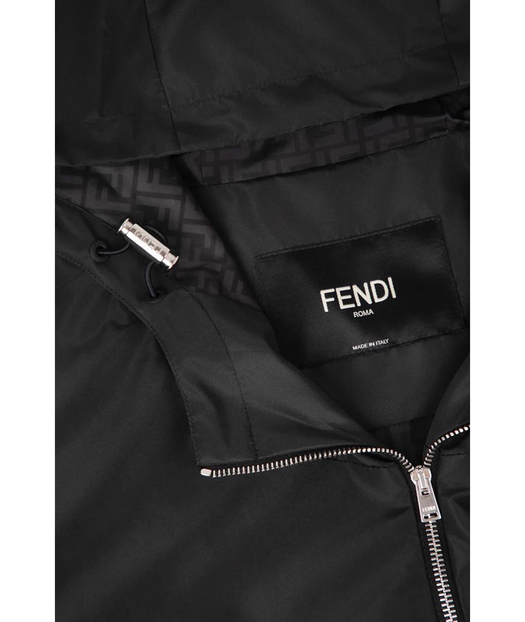 FENDI Черная полиэстеровая куртка, фото 3