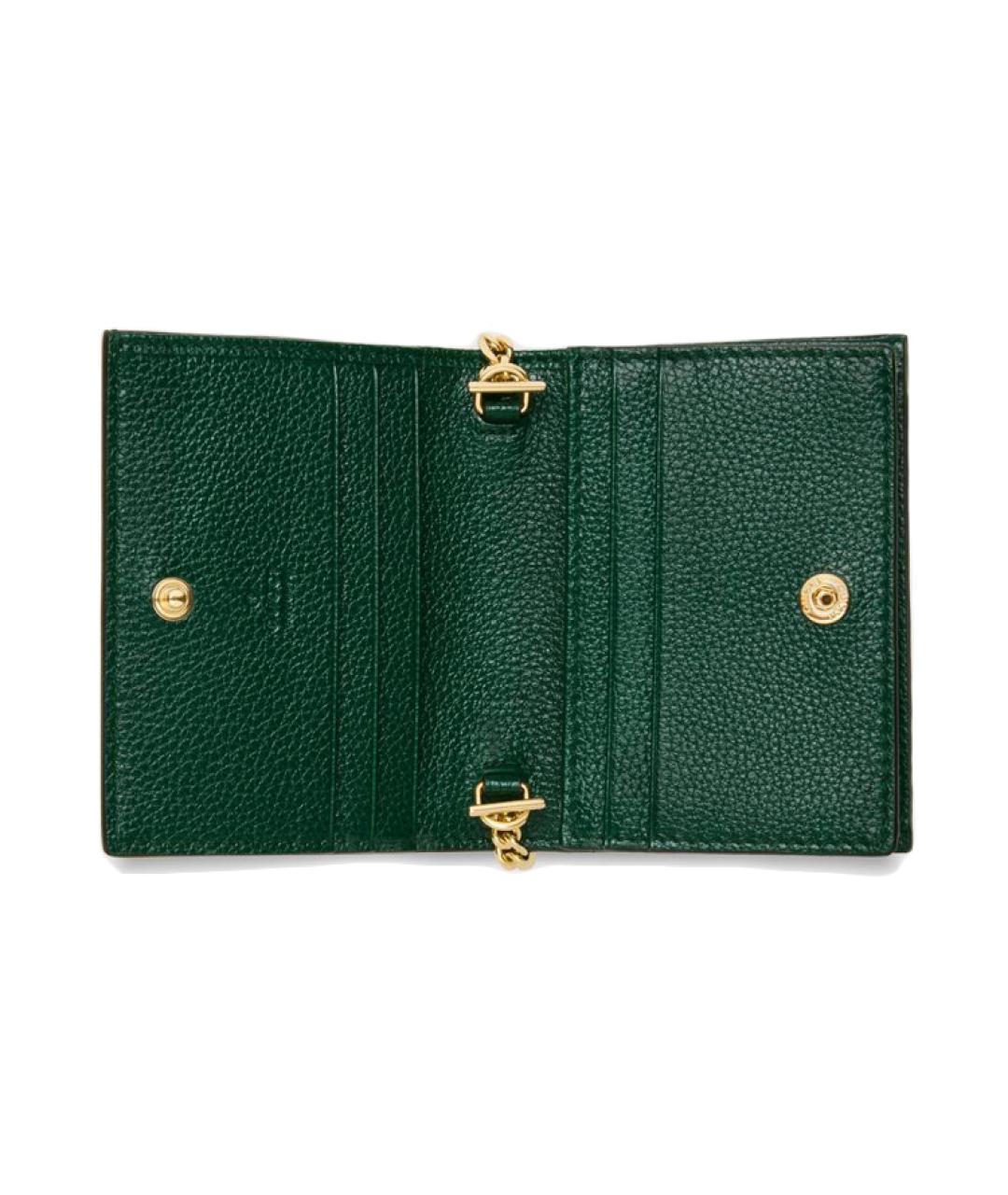 GUCCI Зеленый кожаный кошелек, фото 4