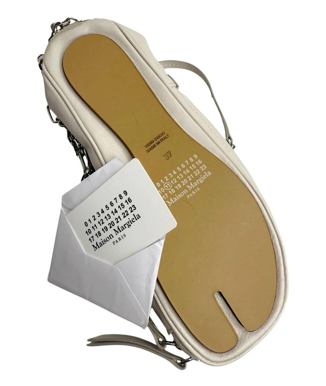 MAISON MARGIELA Белая кожаная сумка через плечо, фото 2