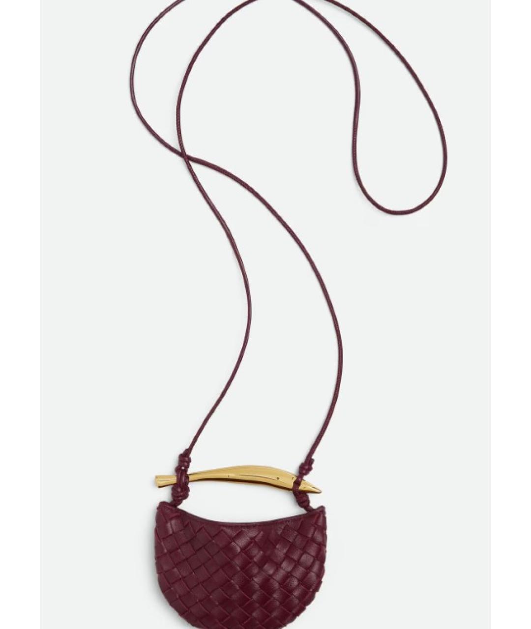BOTTEGA VENETA Бордовый кожаный кошелек, фото 3