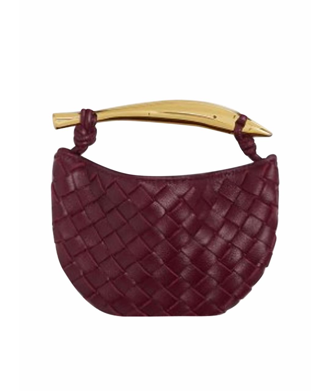 BOTTEGA VENETA Бордовый кожаный кошелек, фото 1