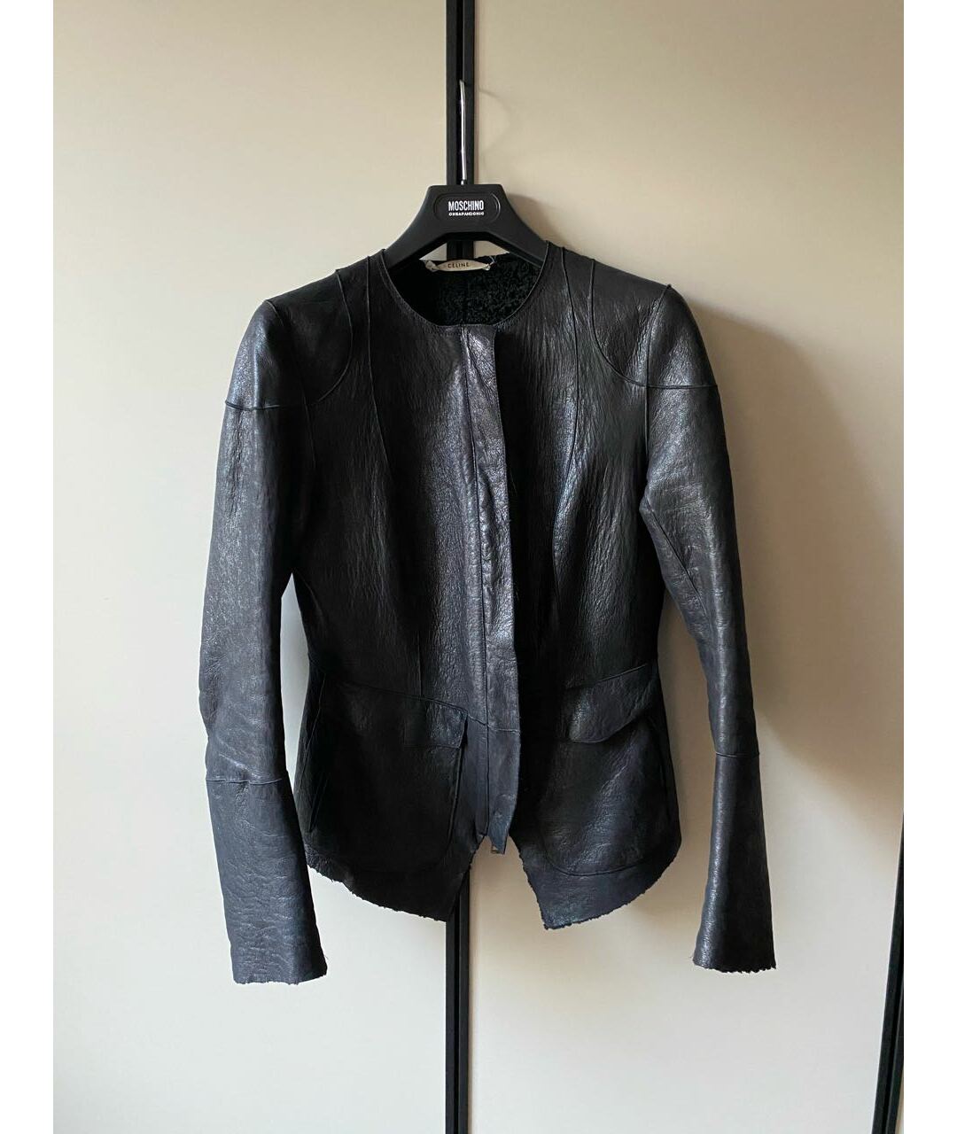 CELINE Черная кожаная куртка, фото 8