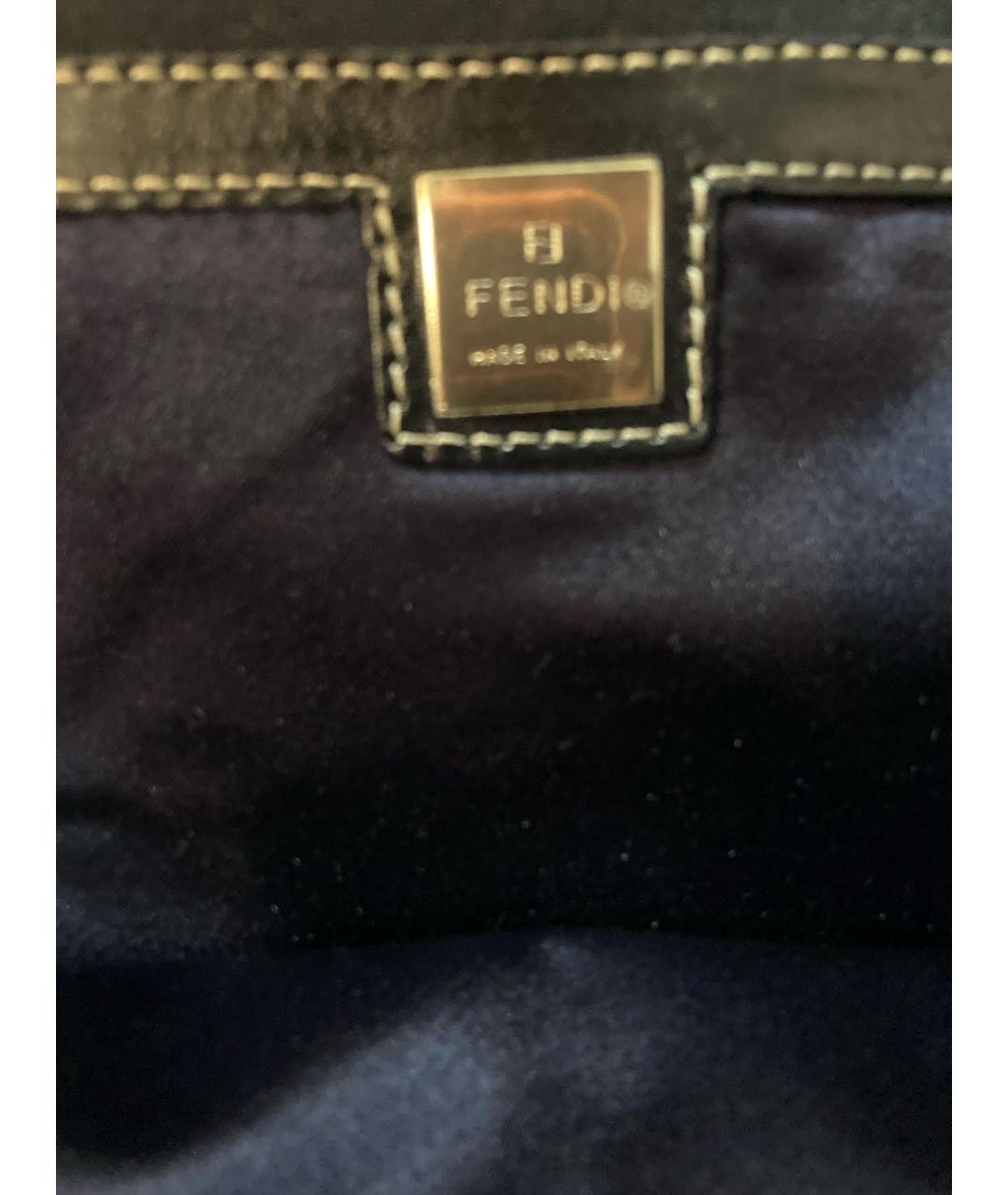 FENDI Синяя тканевая сумка с короткими ручками, фото 6