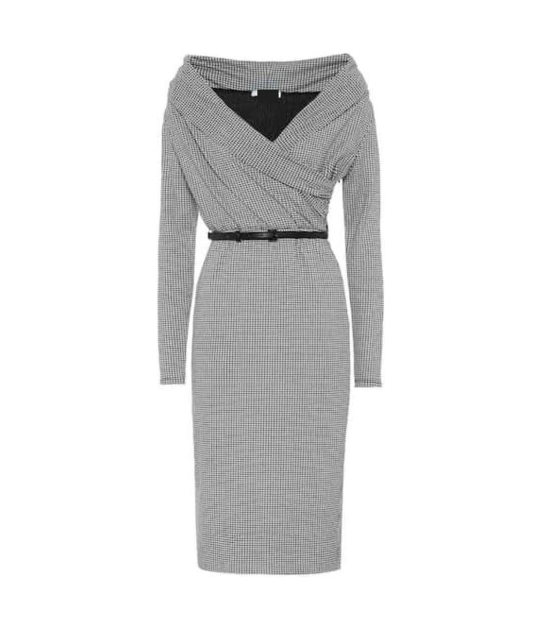 MAX MARA Серое хлопко-эластановое повседневное платье, фото 1