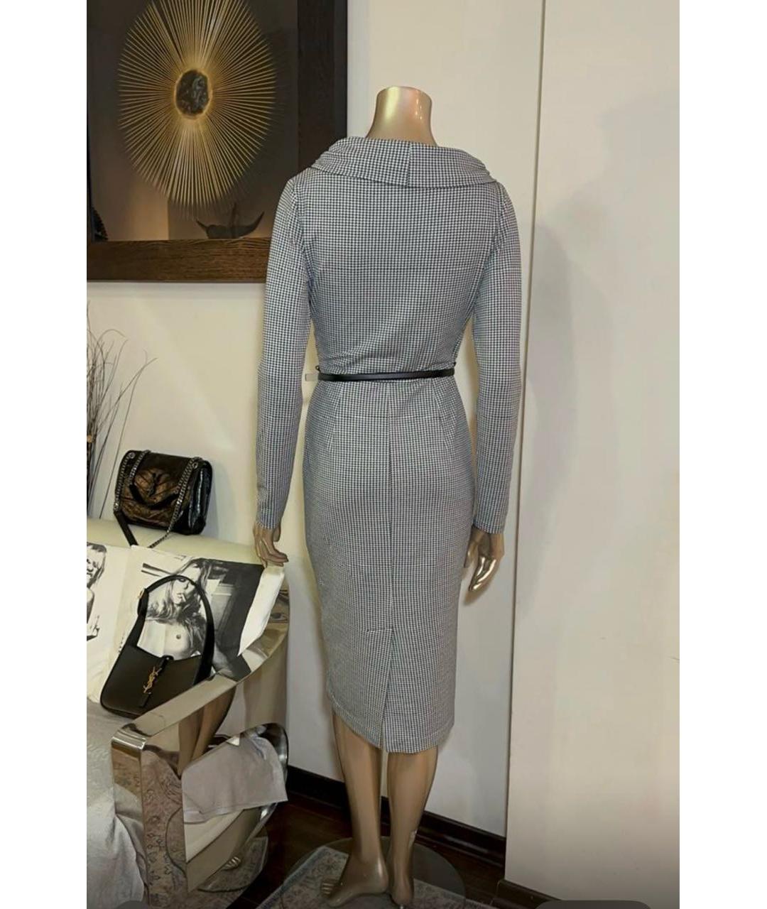 MAX MARA Серое хлопко-эластановое повседневное платье, фото 2