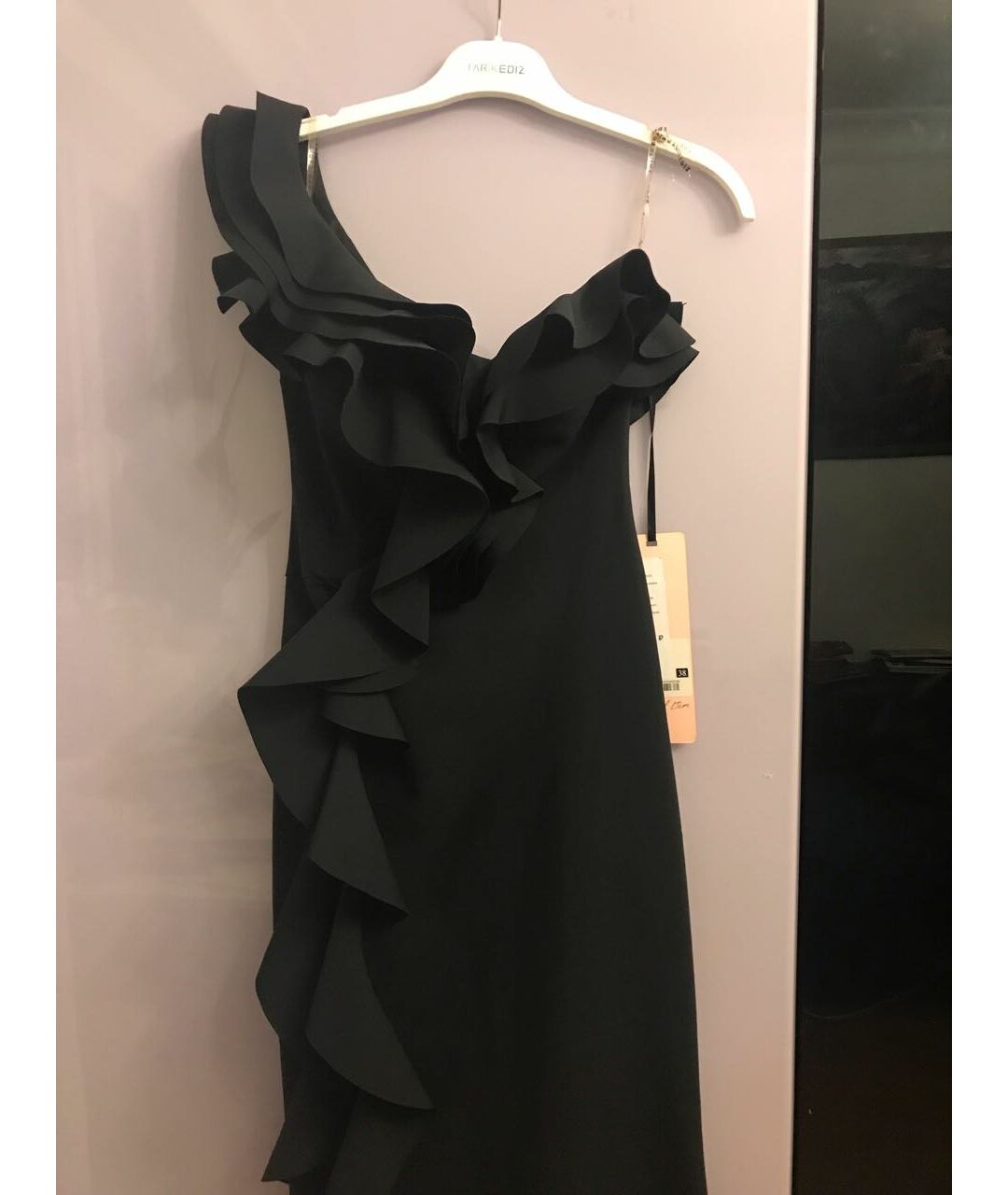 TARIK EDIZ Черное полиэстеровое вечернее платье, фото 5