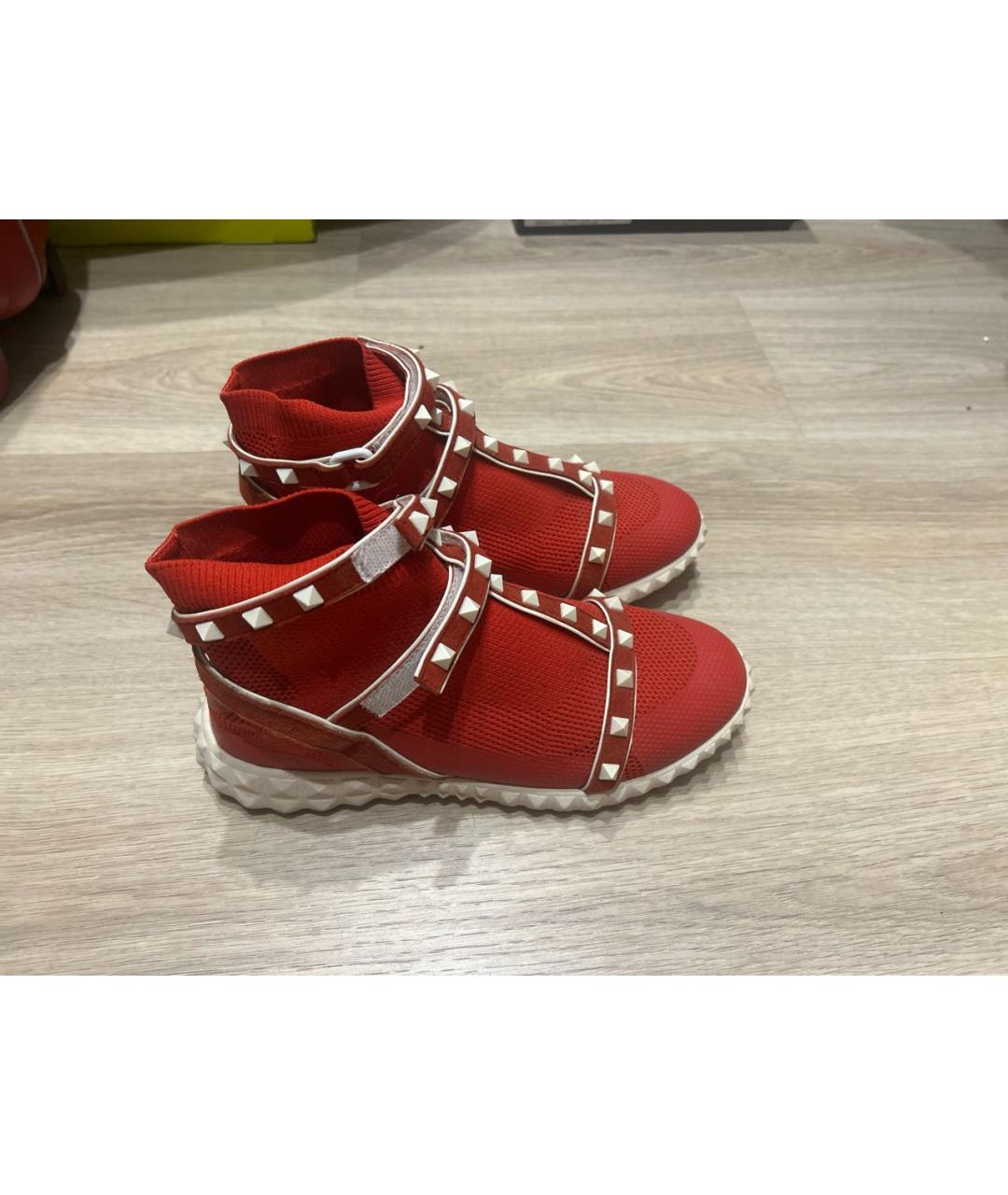 VALENTINO Красные текстильные кроссовки, фото 5